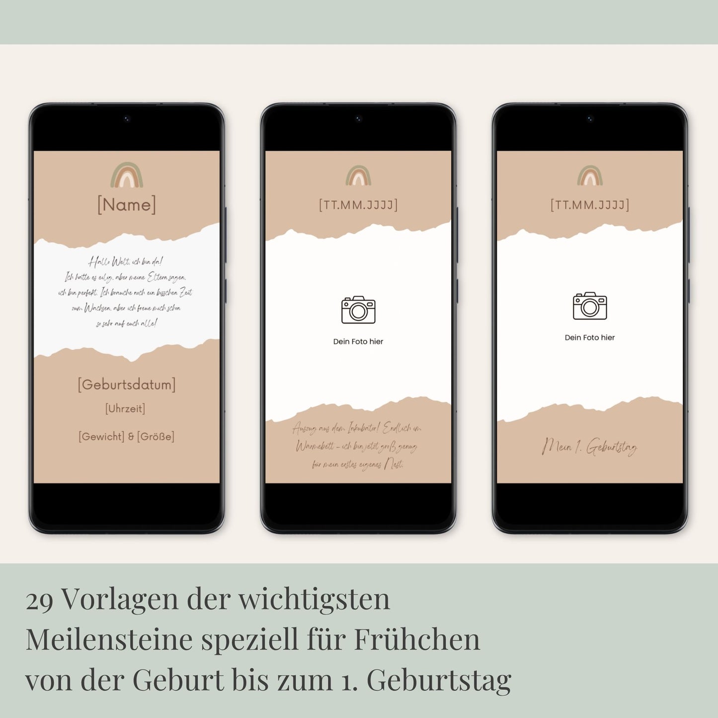 Digitale Frühchen-Meilensteine: Set „Kleines Wunder“